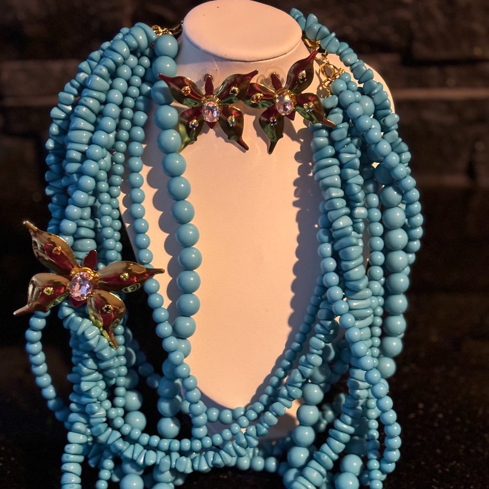 Sassy Jones Lola Necklace Set - Teal